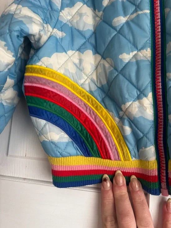 Mini Boden rainbow and cloud jacket - Picture 3 of 4